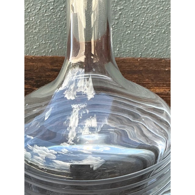 Glass Vintage Etched Glass Decanter With Stopper For Sale - Image 7 of 11