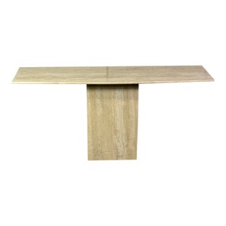 1980s Italian Travertine Marble Console Table For Sale