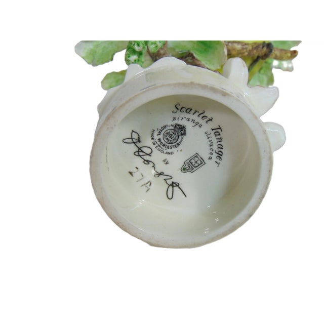 Vintage Royal Worcester Scarlet Tanager by Dorothy Doughty Porcelain Bird Sculpture 1954 For Sale - Image 12 of 12