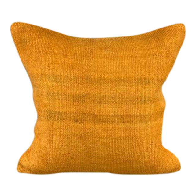 20 x 20 Hemp Pillow Turkish Cushion Natural Orange Pillow Cushion Cover For Sale