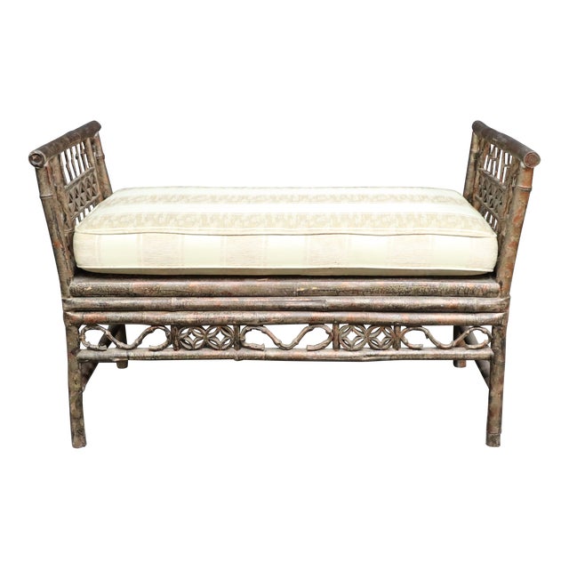 Paint Decorated Bamboo Window Seat For Sale