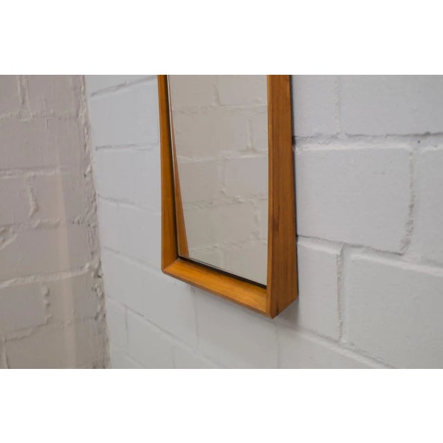 Mid-Century Scandinavian Modern Wooden Wall Mirror, 1960s For Sale - Image 4 of 9
