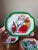 Vintage Jsny Old Fashioned Style Christmas Snack Enameled Metal Tray Set For Sale - Image 9 of 9