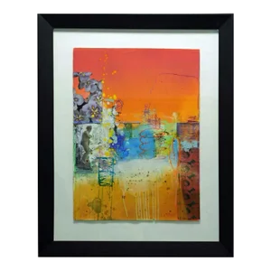 James Jensen Untitled Original Mix Media on Paper Framed Canvas Hand Signed