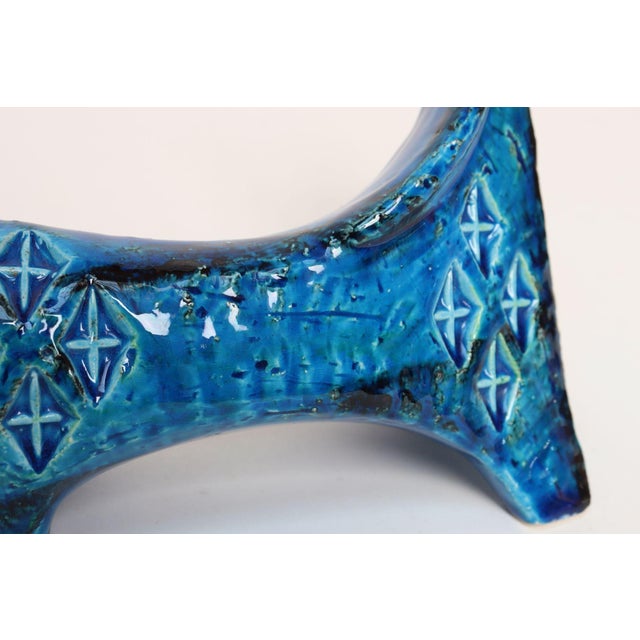 Blue Italian Bitossi Rimini Blu Ceramic Horse by Aldo Londi for Flavia Ceramiche For Sale - Image 8 of 13