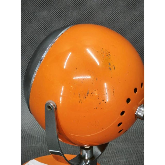 1970s Space Age Orange Eyeball Table Lamp by Goffredo Reggiani, Italy, 1970s For Sale - Image 5 of 10