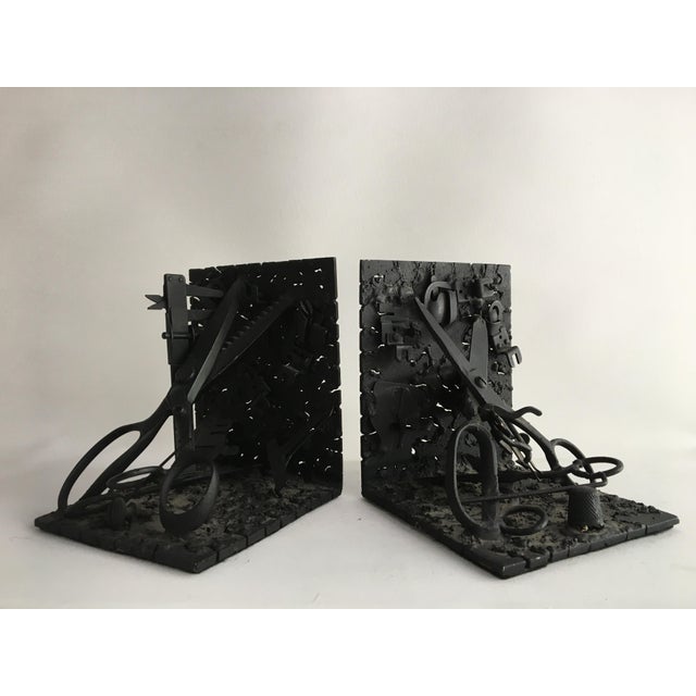 1970s Folk Art Metal Bookends - a Pair For Sale - Image 4 of 13
