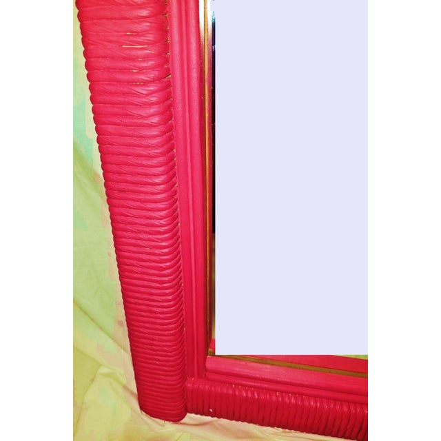 Henry Link 1970s Henry Link Wicker Mirror For Sale - Image 4 of 4