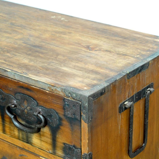 Wood Japanese Tansu Chest of Drawers, 1870 For Sale - Image 7 of 15