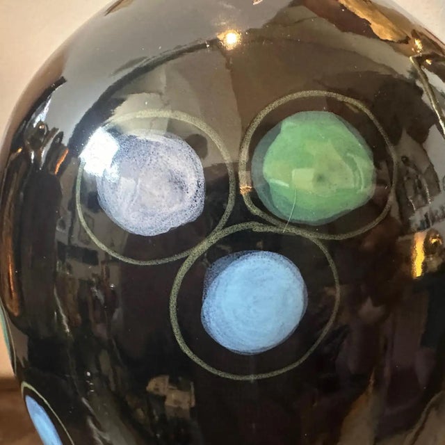 1960s 1960s Gio Ponti Style Mid-Century Modern Hand Painted Ceramic Vase For Sale - Image 5 of 11