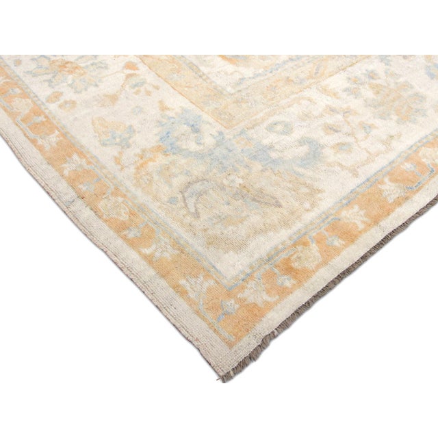 Traditional 1920s Turkish Oushak Rug For Sale - Image 3 of 5
