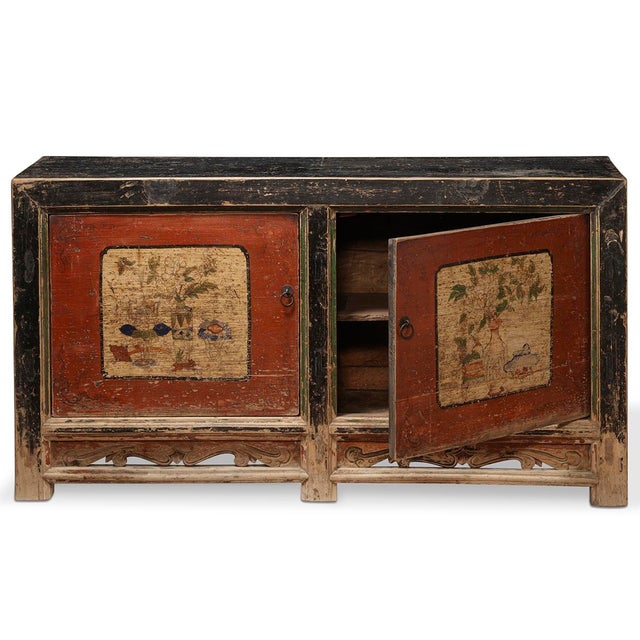 Antique Painted Gansu Sideboard, 1890s For Sale - Image 4 of 12