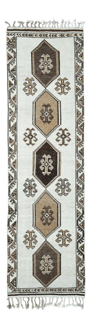 Vintage Turkish Oushak Handmade Wool Runner