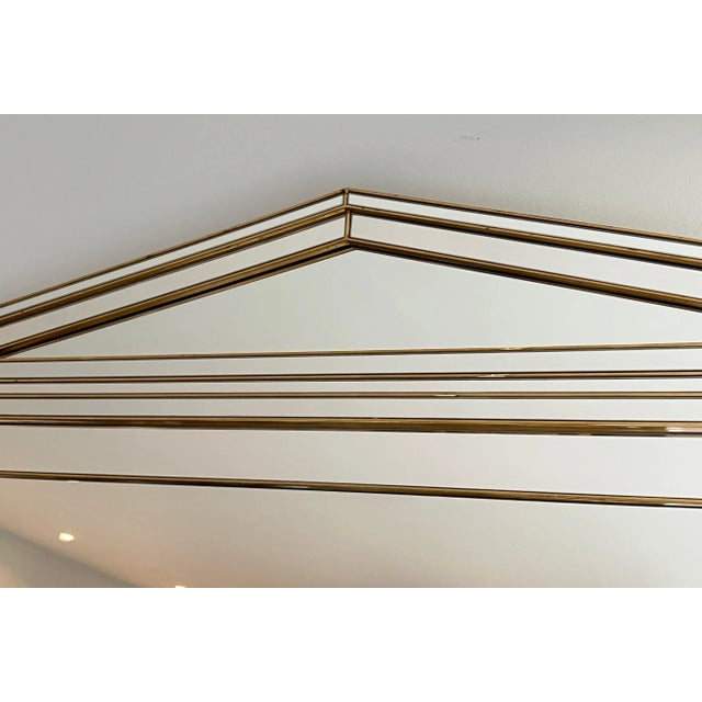 Glass 1970 Large Domus Mirror in Wood, Gold Plexiglass and Mirrors For Sale - Image 7 of 12