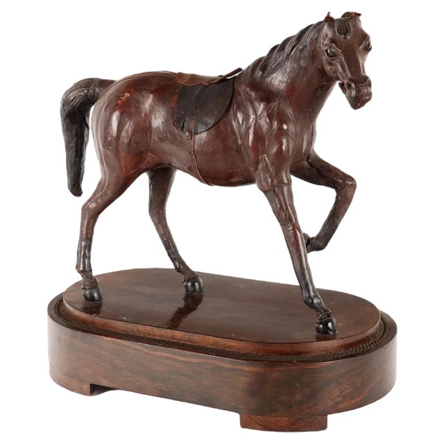 Horse Figure in Leather For Sale
