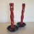 1980s 1980s Vintage Abstract Red Candle Holders - Set of 2 For Sale - Image 5 of 5