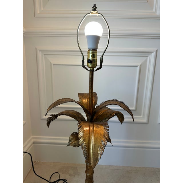 Mid 20th Century Vintage Mid-Century Palm Tree Lamp in the Manner of Maison Jansen For Sale - Image 5 of 12