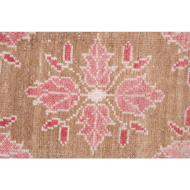 Taupe Vintage Floral Turkish Karapinar Rug 4'3" X 10'4" For Sale - Image 8 of 13