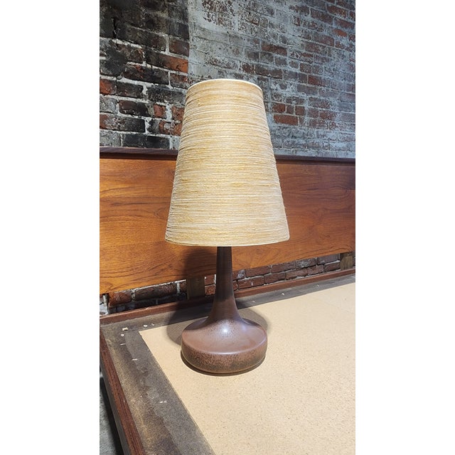 Authentic Bostlund ceramic table lamp featuring the company’s iconic mushroom-inspired silhouette with a long tapering...
