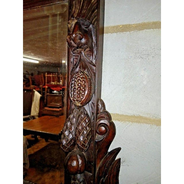 Brown Antique 19th Century Victorian Carved Oak Mirror-Back Sideboard For Sale - Image 8 of 16