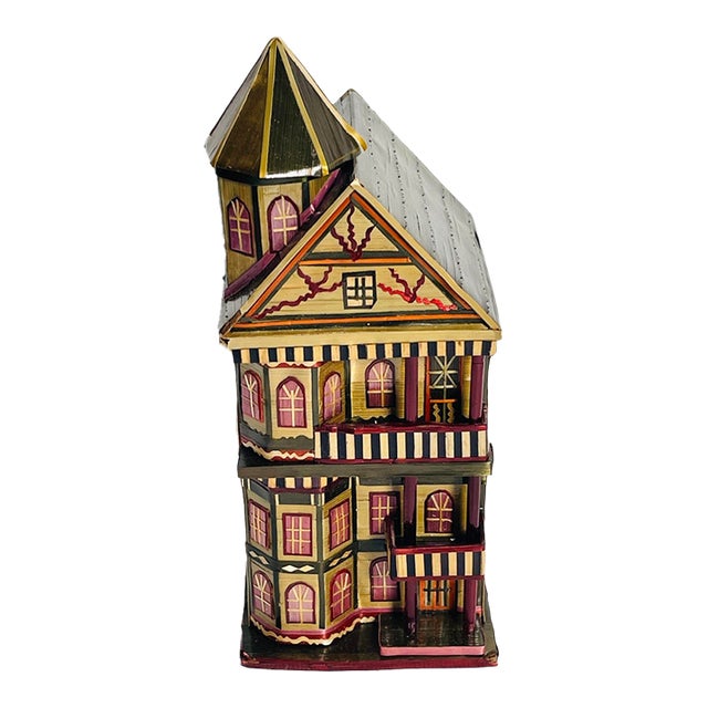 Antique Folk Art Handmade Straw Miniature Doll House For Sale