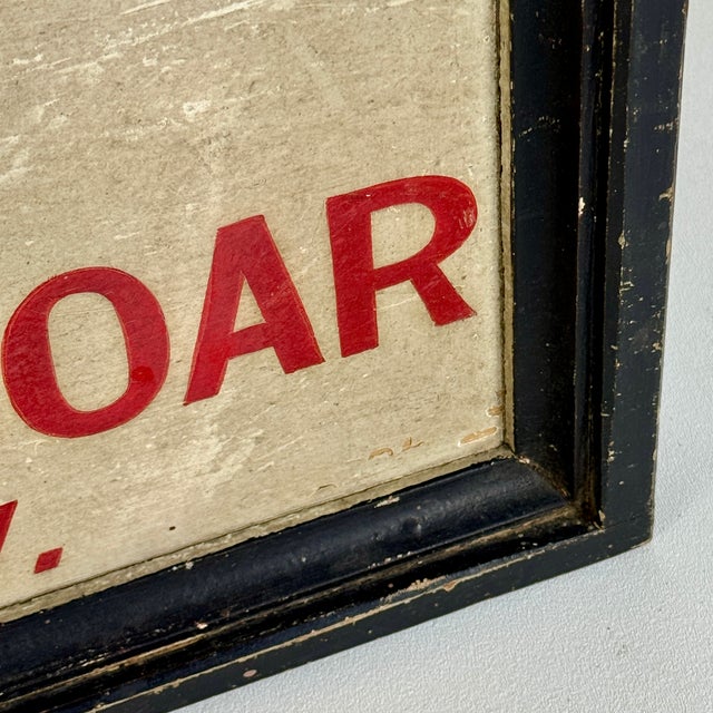 Antique Wood Hand Painted Trade Sign in Bright Red Advertising Carpentry With Surprise Verso For Sale In New York - Image 6 of 9