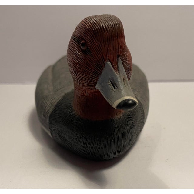 Traditional 1984 Norman Hancock Redhead Duck Carving For Sale - Image 3 of 6