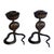 Art Nouveau 20th Century Hand Etched Persian Cobra Brass and Bronze Candle Holders, Pair For Sale - Image 3 of 12