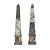 Pair of large marble "Grand Tour" Pietra Dura specimen marble obelisks Each in Italian specimen marble on bases.