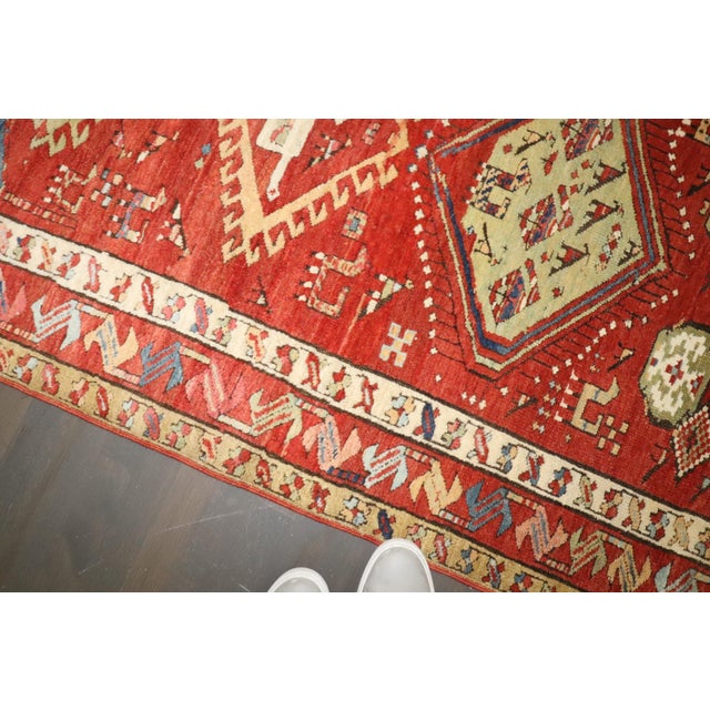 Blue Early 20th Century Zabihi Collection Geometric Tribal Persian Runner - 3'6" x 9'6" For Sale - Image 8 of 10