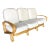 Restored 1950s Quad Pole "R" Arm 3 Seat Rattan Sofa For Sale