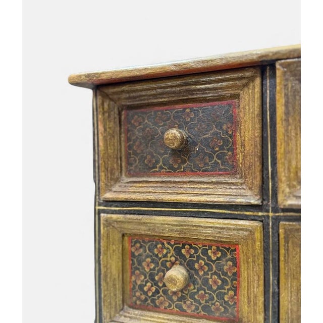 Mid-Century Modern Mini Mid-20th Century Folk Art Hand-Painted Chest of Drawers For Sale - Image 3 of 10