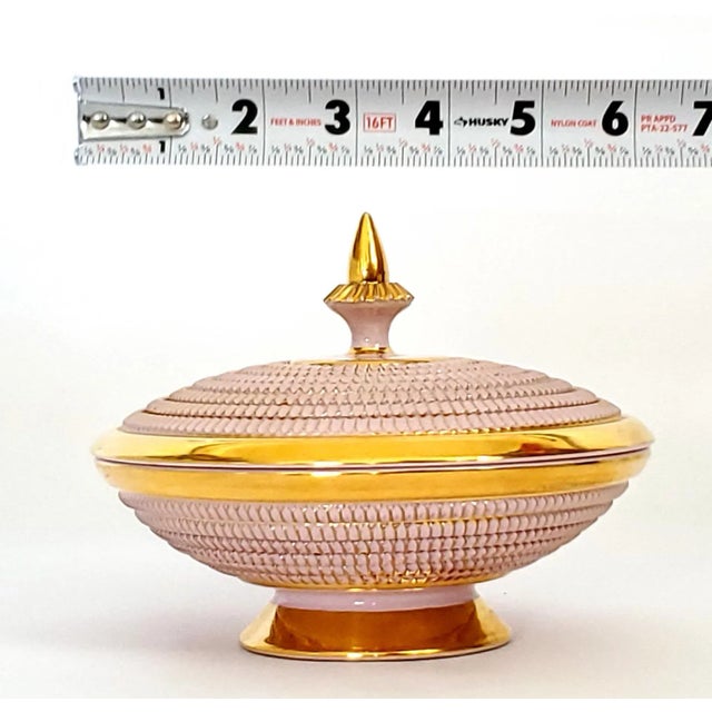 Metal 1960s Pink Bowl Candy Dish Aldo Londi Seta Style For Sale - Image 7 of 11