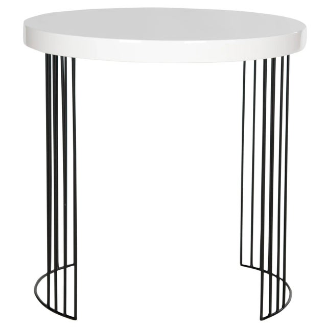 2020s Mid Scandinavian Lacquer Side Table in White For Sale - Image 5 of 5