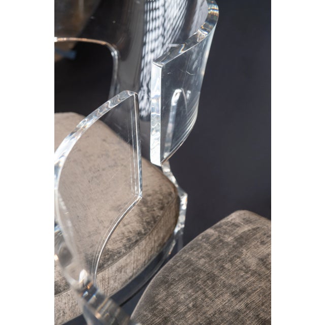2010s Modern Hollywood Regency Styled Lucite Klismos Chairs, a Pair For Sale - Image 5 of 7