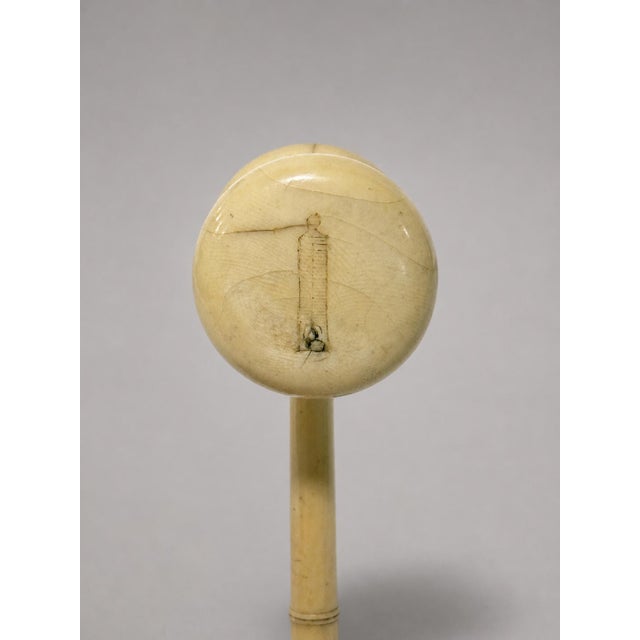 Folk Art Maritime-Engraved Masonic Ceremonial Gavel - Carved Organic Material, Circa 1880 For Sale - Image 3 of 9