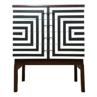 Polish Chest of Drawers with Op Art Motif, 1970s For Sale