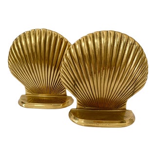 Mid 20th Century Brass Shell Bookends - a Pair For Sale