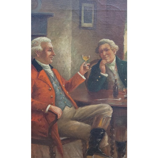 Fine Antique Oil Painting Signed Wine Tasting For Sale - Image 4 of 14