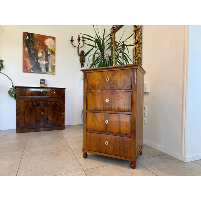 Biedermeier Week Chest in Walnut For Sale - Image 11 of 12