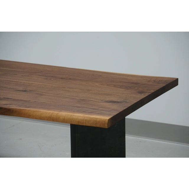 Not Yet Made - Made To Order Industrial Modern Dock Dining Table With Organic Edge and Steel Base For Sale - Image 5 of 9