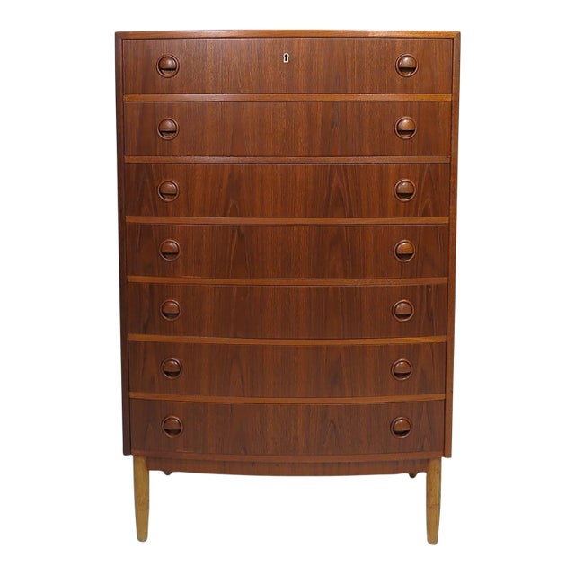 Mid 20th Century Kai Kristiansen Danish Teak Chest of Drawers, Attributed For Sale