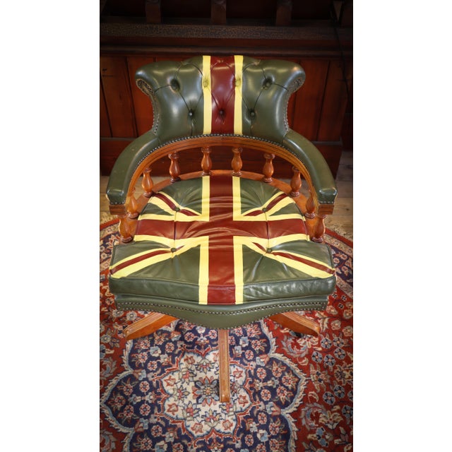 Captain's Swivel Leather Armchair, 2010s For Sale - Image 13 of 18