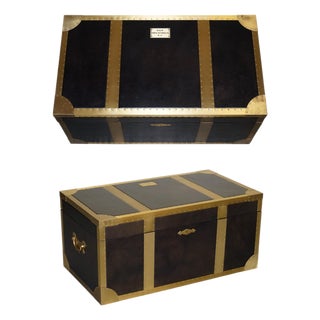 Cumberland Collection Storage Trunk with Red Velvet Lining from Timothy Oulton For Sale