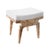 Contemporary Matthew Izzo Home Fergie Burlwood & White Linen Stool For Sale - Image 3 of 6
