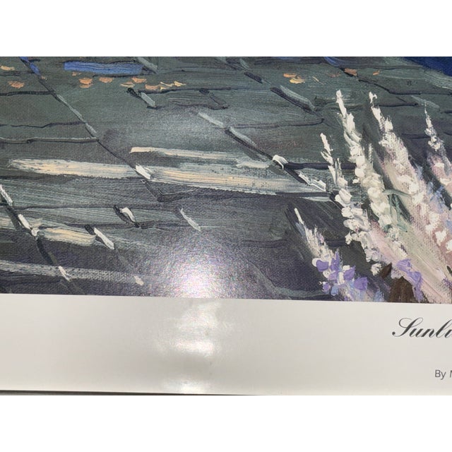 1990s Art Print Mediterranean Sunlit Harbor Mikki Senkarik 26 1/2" X 32" 1996 Ab5099 Open Ed For Sale - Image 5 of 10