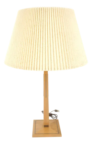 1970s Solid Walnut Brass Inlay Obelisk Style Shape Square Base Table Lamp