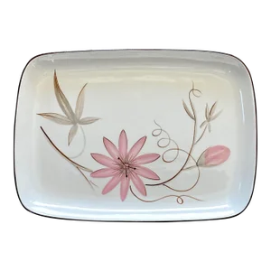 Circa 1950 Winfield Pottery 14" Passion Flower Serving / Accessory Tray-