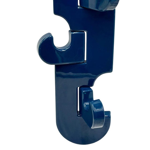 Blue Vertical Wall Coat Hanger in Blue Molded Plastic by Visiva Milano, Italy, 1970s For Sale - Image 8 of 16