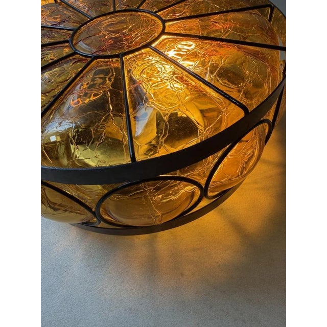 Vintage Amber Crackle Glass Ceiling Lamp by Nanny Still, 1970s For Sale - Image 6 of 12
